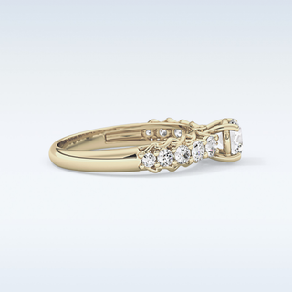 0.54 CT Pave Engagement Ring Featuring Round Moissanite