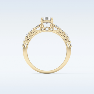 0.54 CT Pave Engagement Ring Featuring Round Moissanite