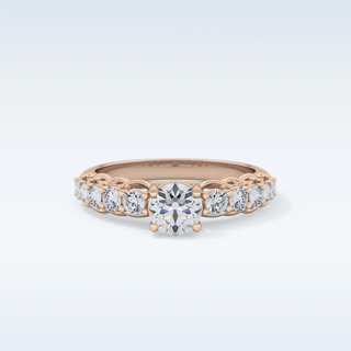 0.54 CT Pave Engagement Ring Featuring Round Moissanite