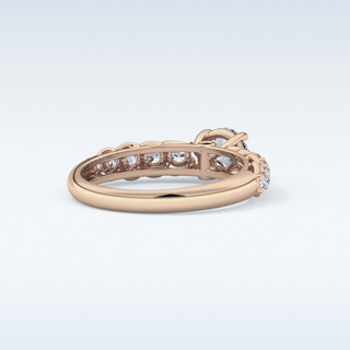 0.54 CT Pave Engagement Ring Featuring Round Moissanite
