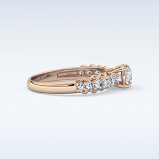 0.54 CT Pave Engagement Ring Featuring Round Moissanite