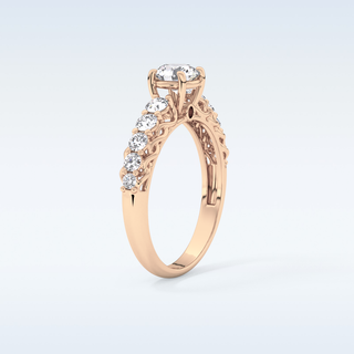 0.54 CT Pave Engagement Ring Featuring Round Moissanite