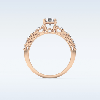 0.54 CT Pave Engagement Ring Featuring Round Moissanite