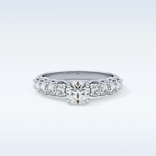0.54 CT Pave Engagement Ring Featuring Round Moissanite