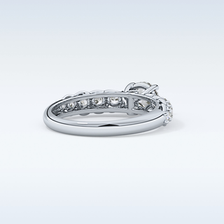 0.54 CT Pave Engagement Ring Featuring Round Moissanite