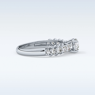 0.54 CT Pave Engagement Ring Featuring Round Moissanite