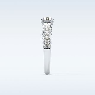 0.54 CT Pave Engagement Ring Featuring Round Moissanite