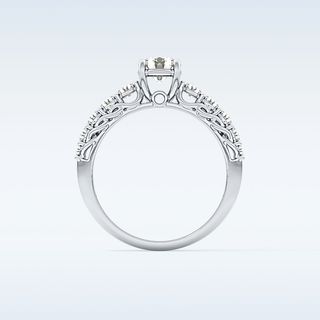 0.54 CT Pave Engagement Ring Featuring Round Moissanite