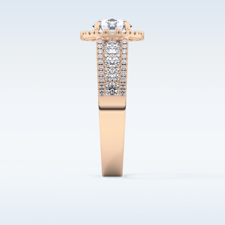1.28 CT Halo & Triple Pave Engagement Ring Featuring Round Moissanite