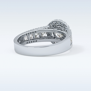 1.28 CT Halo & Triple Pave Engagement Ring Featuring Round Moissanite