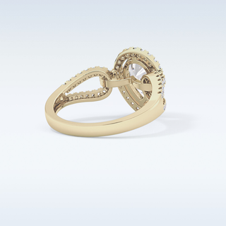 1.12 CT Split Shank & Pave Engagement Ring Featuring Pear Moissanite