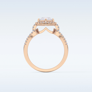 1.12 CT Split Shank & Pave Engagement Ring Featuring Pear Moissanite