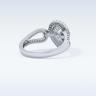 1.12 CT Split Shank & Pave Engagement Ring Featuring Pear Moissanite
