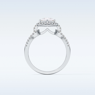 1.12 CT Split Shank & Pave Engagement Ring Featuring Pear Moissanite