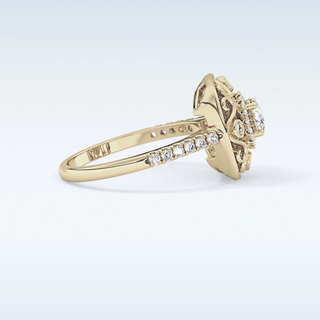 0.32 CT Halo Engagement Ring Featuring Round Moissanite