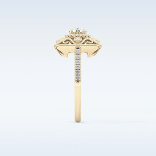 0.32 CT Halo Engagement Ring Featuring Round Moissanite