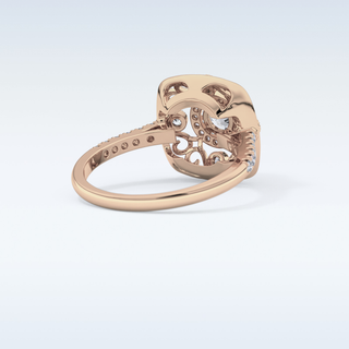 0.32 CT Halo Engagement Ring Featuring Round Moissanite