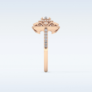 0.32 CT Halo Engagement Ring Featuring Round Moissanite