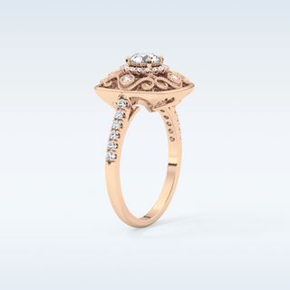 0.32 CT Halo Engagement Ring Featuring Round Moissanite