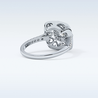 0.32 CT Halo Engagement Ring Featuring Round Moissanite