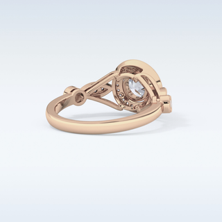 0.67 CT Halo & Pave Engagement Ring Featuring Round Moissanite