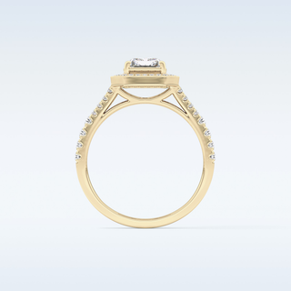 1.41 CT Halo & Pave Engagement Ring Featuring Emerald Moissanite