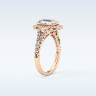 1.41 CT Halo & Pave Engagement Ring Featuring Emerald Moissanite
