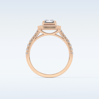 1.41 CT Halo & Pave Engagement Ring Featuring Emerald Moissanite