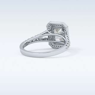 1.41 CT Halo & Pave Engagement Ring Featuring Emerald Moissanite