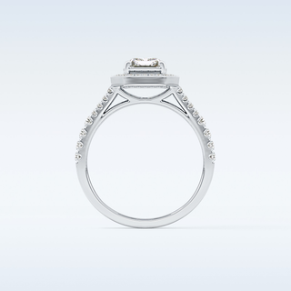 1.41 CT Halo & Pave Engagement Ring Featuring Emerald Moissanite