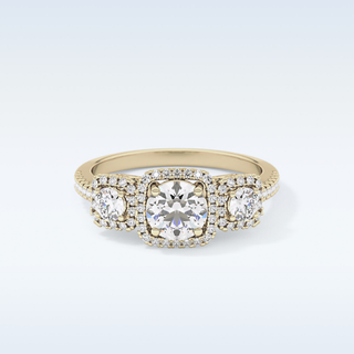 0.79 CT Cluster Engagement Ring Featuring Round Moissanite