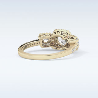 0.79 CT Cluster Engagement Ring Featuring Round Moissanite