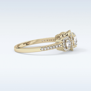 0.79 CT Cluster Engagement Ring Featuring Round Moissanite
