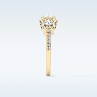 0.79 CT Cluster Engagement Ring Featuring Round Moissanite