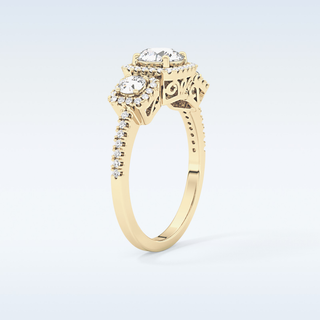 0.79 CT Cluster Engagement Ring Featuring Round Moissanite