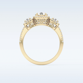 0.79 CT Cluster Engagement Ring Featuring Round Moissanite