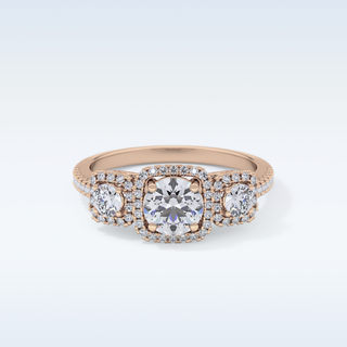 0.79 CT Cluster Engagement Ring Featuring Round Moissanite