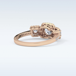 0.79 CT Cluster Engagement Ring Featuring Round Moissanite