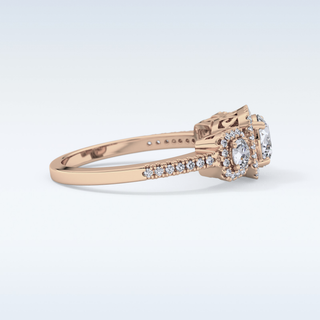 0.79 CT Cluster Engagement Ring Featuring Round Moissanite