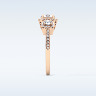 0.79 CT Cluster Engagement Ring Featuring Round Moissanite