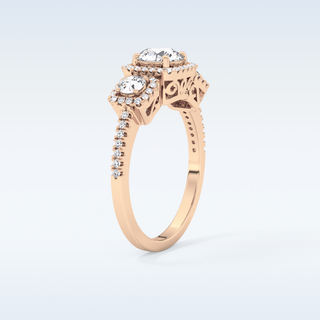 0.79 CT Cluster Engagement Ring Featuring Round Moissanite