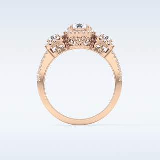0.79 CT Cluster Engagement Ring Featuring Round Moissanite
