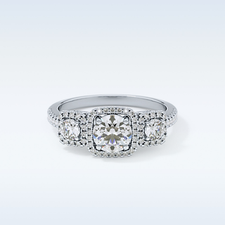 0.79 CT Cluster Engagement Ring Featuring Round Moissanite