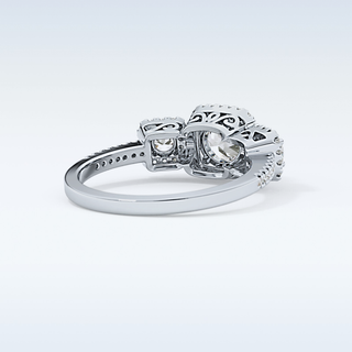 0.79 CT Cluster Engagement Ring Featuring Round Moissanite