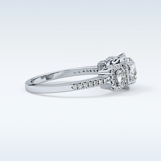 0.79 CT Cluster Engagement Ring Featuring Round Moissanite