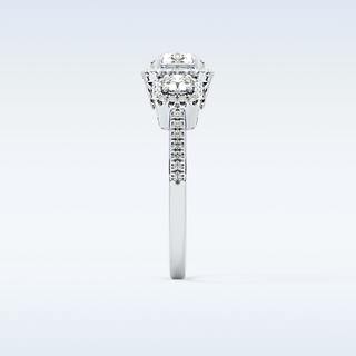 0.79 CT Cluster Engagement Ring Featuring Round Moissanite