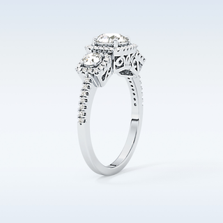 0.79 CT Cluster Engagement Ring Featuring Round Moissanite
