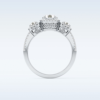 0.79 CT Cluster Engagement Ring Featuring Round Moissanite