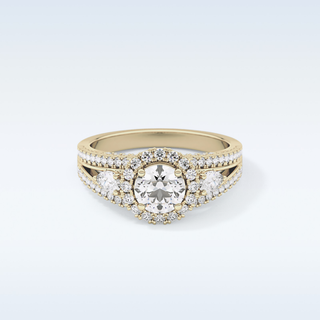 0.62 CT Cluster Engagement Ring Featuring Round Moissanite