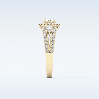 0.62 CT Cluster Engagement Ring Featuring Round Moissanite
